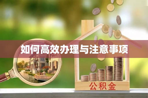 汉阳如何高效办理与注意事项