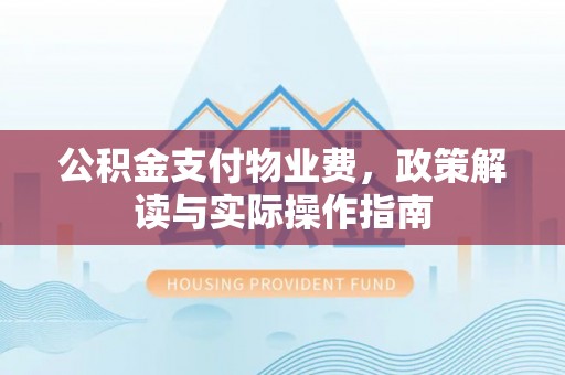 汉阳公积金支付物业费，政策解读与实际操作指南