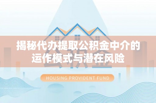汉阳揭秘代办提取公积金中介的运作模式与潜在风险